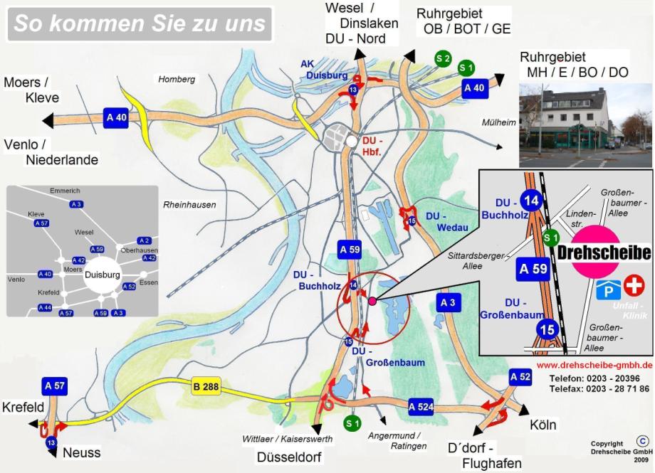 bersichtskarte Anfahrtsmglichkeiten Drehscheibe GmbH